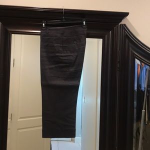 Classifies crop linen pant in Navy.